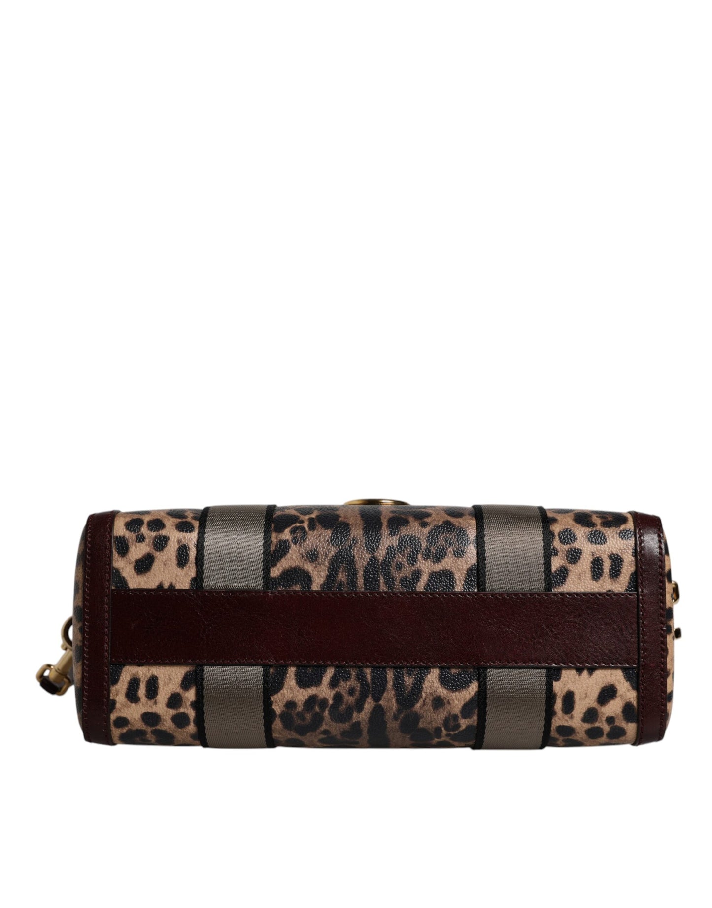 Bolso de lona con correa de hombro de piel de leopardo marrón de Dolce &amp; Gabbana