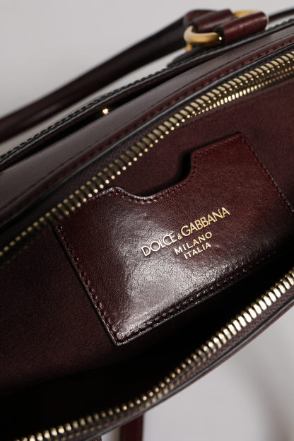 Bolso de lona con correa de hombro de piel de leopardo marrón de Dolce &amp; Gabbana