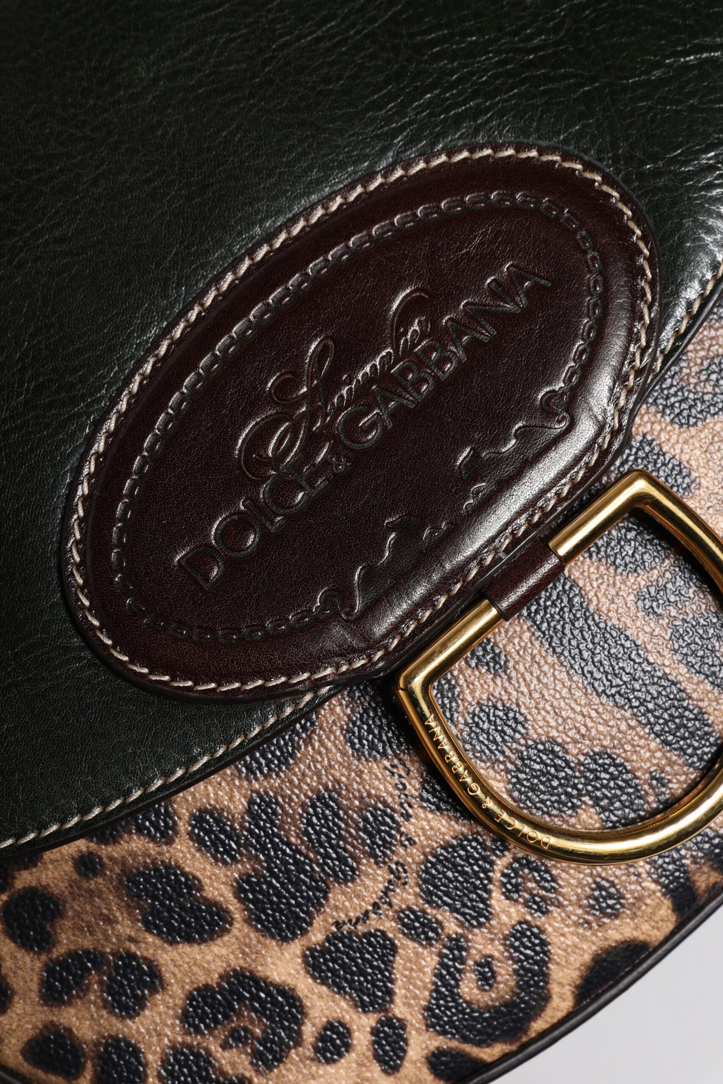 Bolso de hombro Dolce &amp; Gabbana de piel de leopardo marrón y negro con correa de hombro