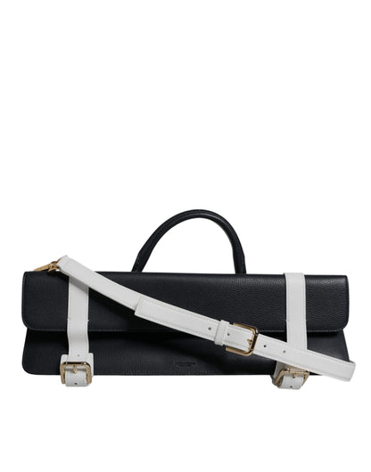 Bolso bandolera de piel de becerro azul y blanca de Dolce &amp; Gabbana