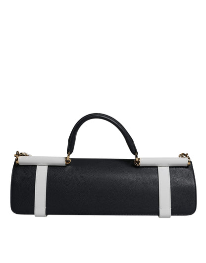 Bolso bandolera de piel de becerro azul y blanca de Dolce &amp; Gabbana