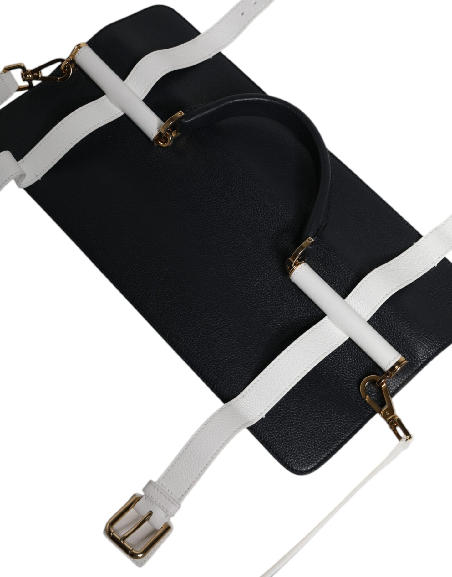 Bolso bandolera de piel de becerro azul y blanca de Dolce &amp; Gabbana
