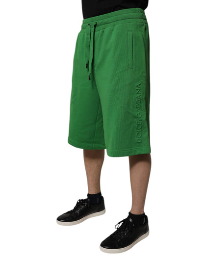 Bermudas deportivas de algodón verde Dolce &amp; Gabbana para hombre