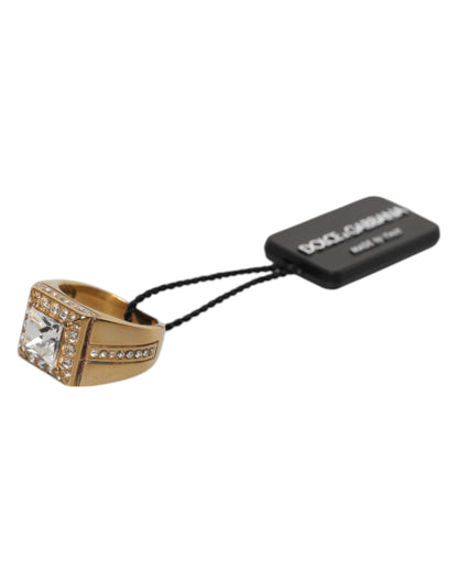 Anillo Dolce &amp; Gabbana en plata de ley 925 con cristales en tono dorado