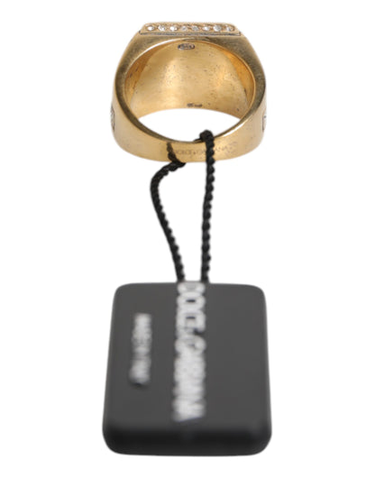Anillo Dolce &amp; Gabbana en plata de ley 925 con cristales en tono dorado