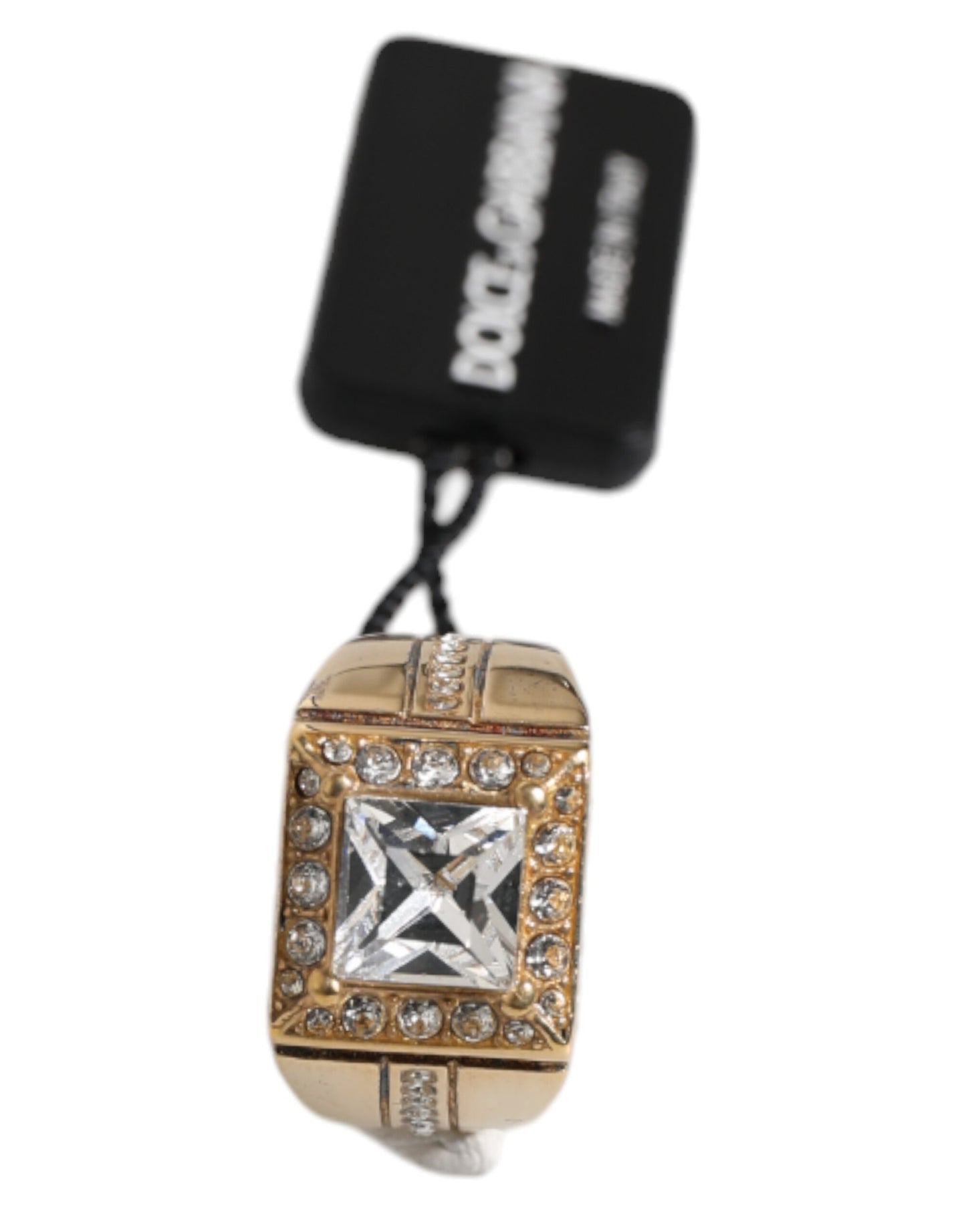 Anillo Dolce &amp; Gabbana en plata de ley 925 con cristales en tono dorado
