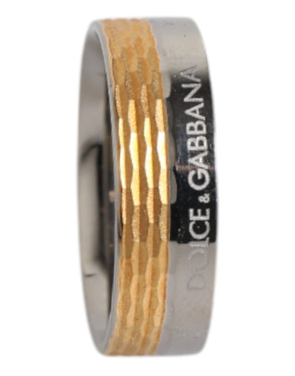 Anillo con el logotipo DG de latón auténtico en tono dorado y plateado de Dolce &amp; Gabbana