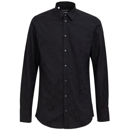 Camisa de algodón negra Dolce &amp; Gabbana