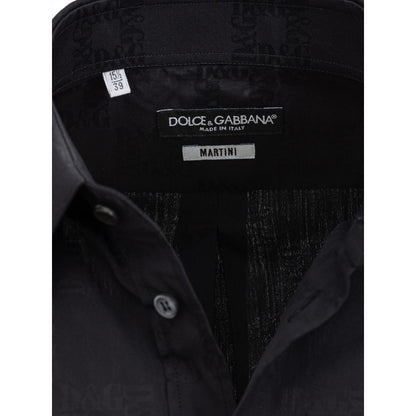 Camisa de algodón negra Dolce &amp; Gabbana