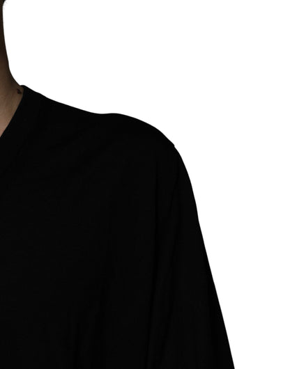 Suéter negro con cuello en V y estampado de camuflaje de Dolce &amp; Gabbana