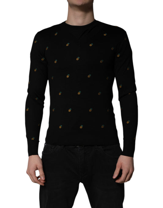 Suéter de cuello redondo con piña negra de Dolce &amp; Gabbana