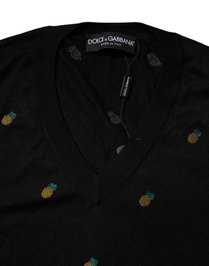 Suéter de cuello redondo con piña negra de Dolce &amp; Gabbana