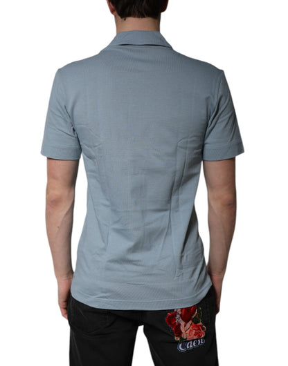 Polo informal de algodón azul con botones para hombre de Dolce &amp; Gabbana