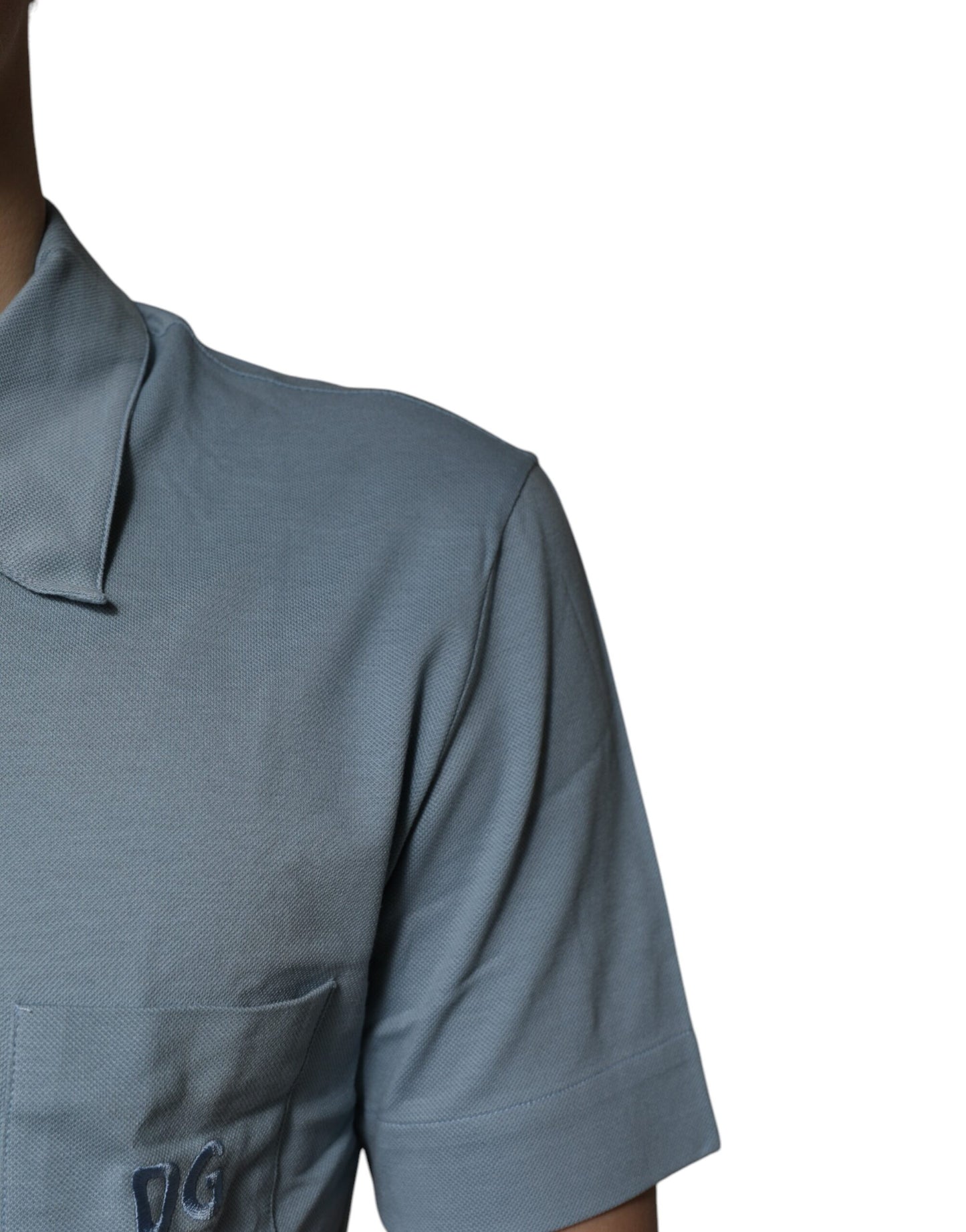 Polo informal de algodón azul con botones para hombre de Dolce &amp; Gabbana