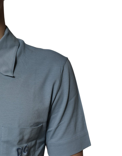 Polo informal de algodón azul con botones para hombre de Dolce &amp; Gabbana