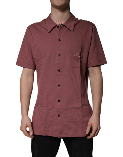 Camisa polo informal con botones rosa oscuro de Dolce &amp; Gabbana para hombre