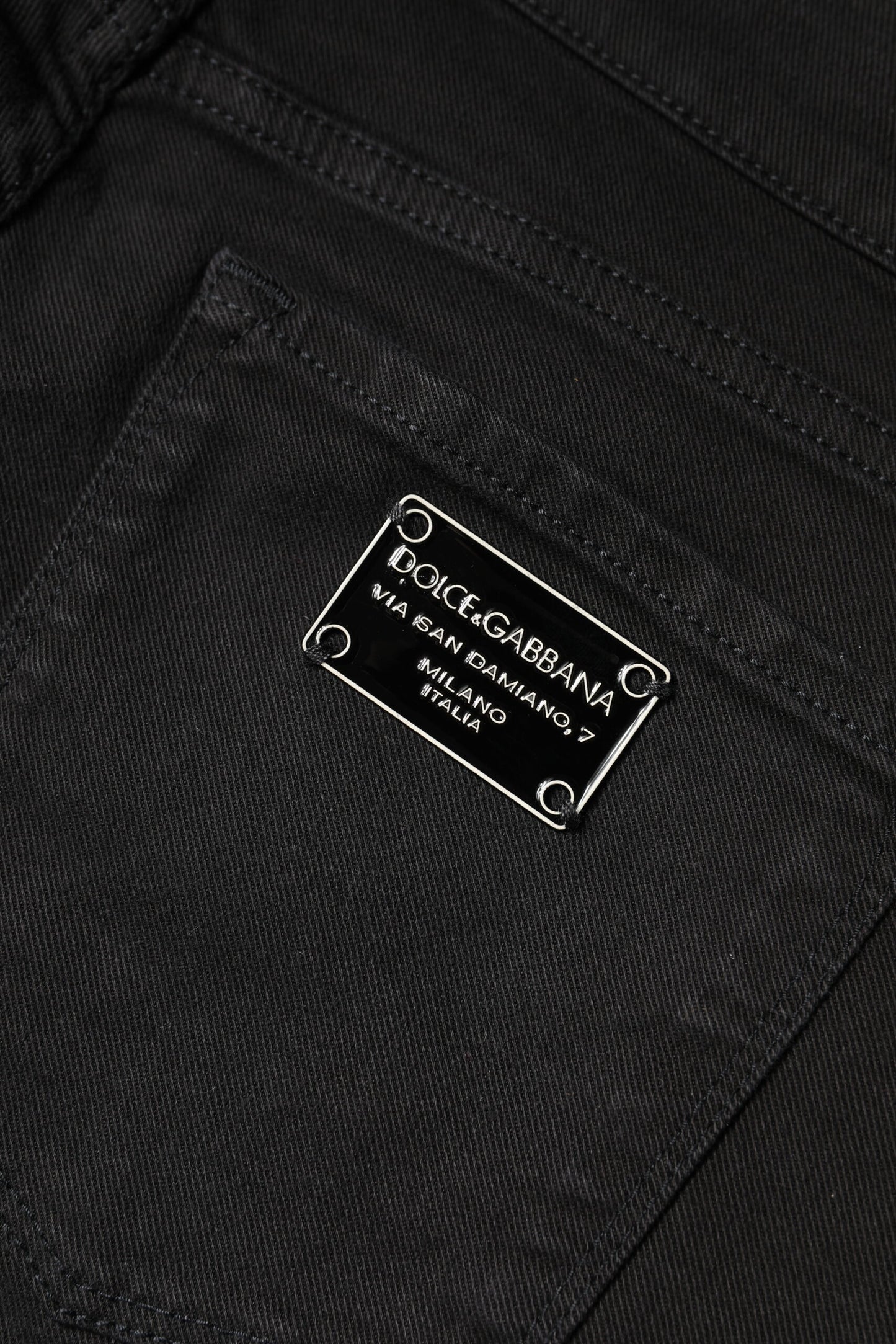Dolce &amp; Gabbana Black Cotton Mid Waisted Skinny Denim Jeans