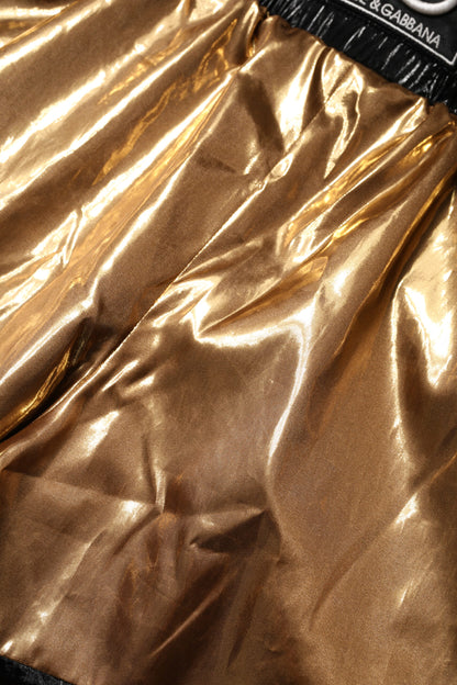 Pantalones cortos Dolce &amp; Gabbana de cintura alta para mujer, color dorado metalizado