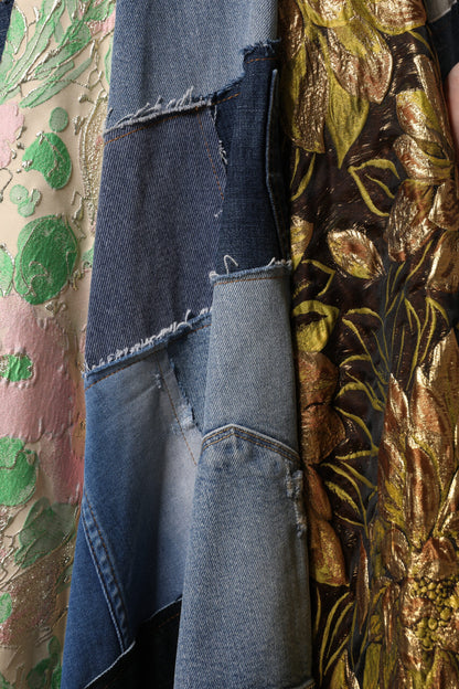 Falda midi de talle alto con patchwork multicolor de Dolce &amp; Gabbana