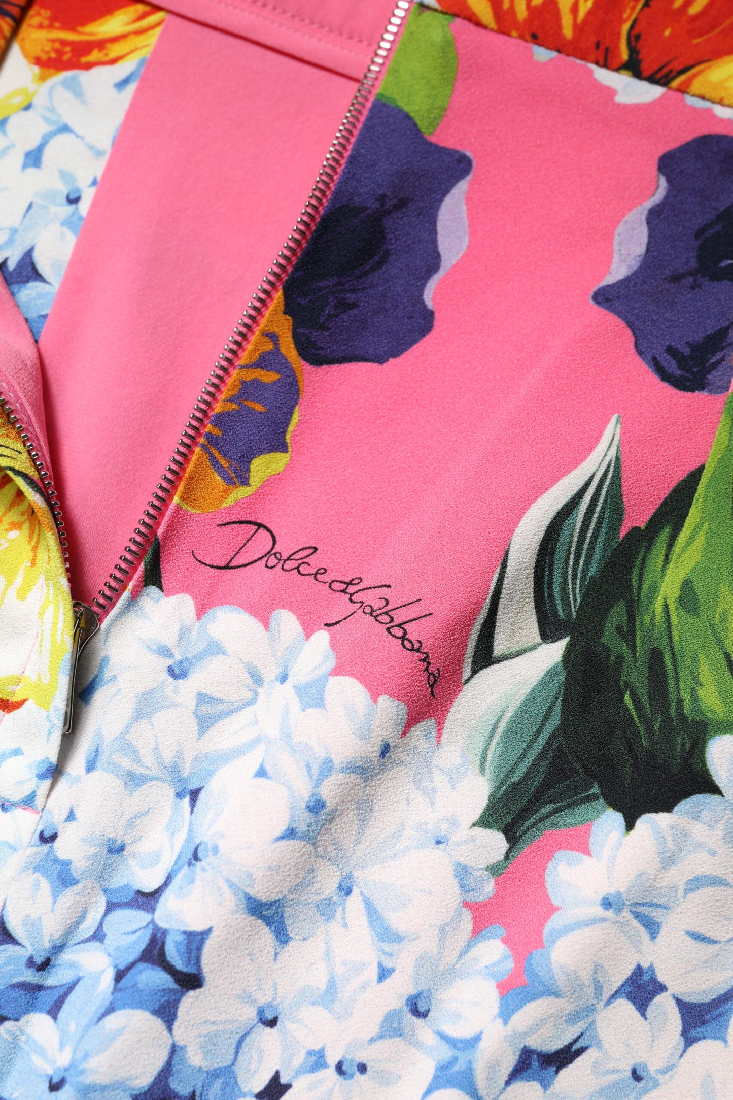 Falda midi de cintura alta con estampado floral multicolor de Dolce &amp; Gabbana