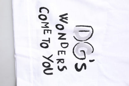 Dolce & Gabbana White Short-Sleeved Printed Jersey T-shirt