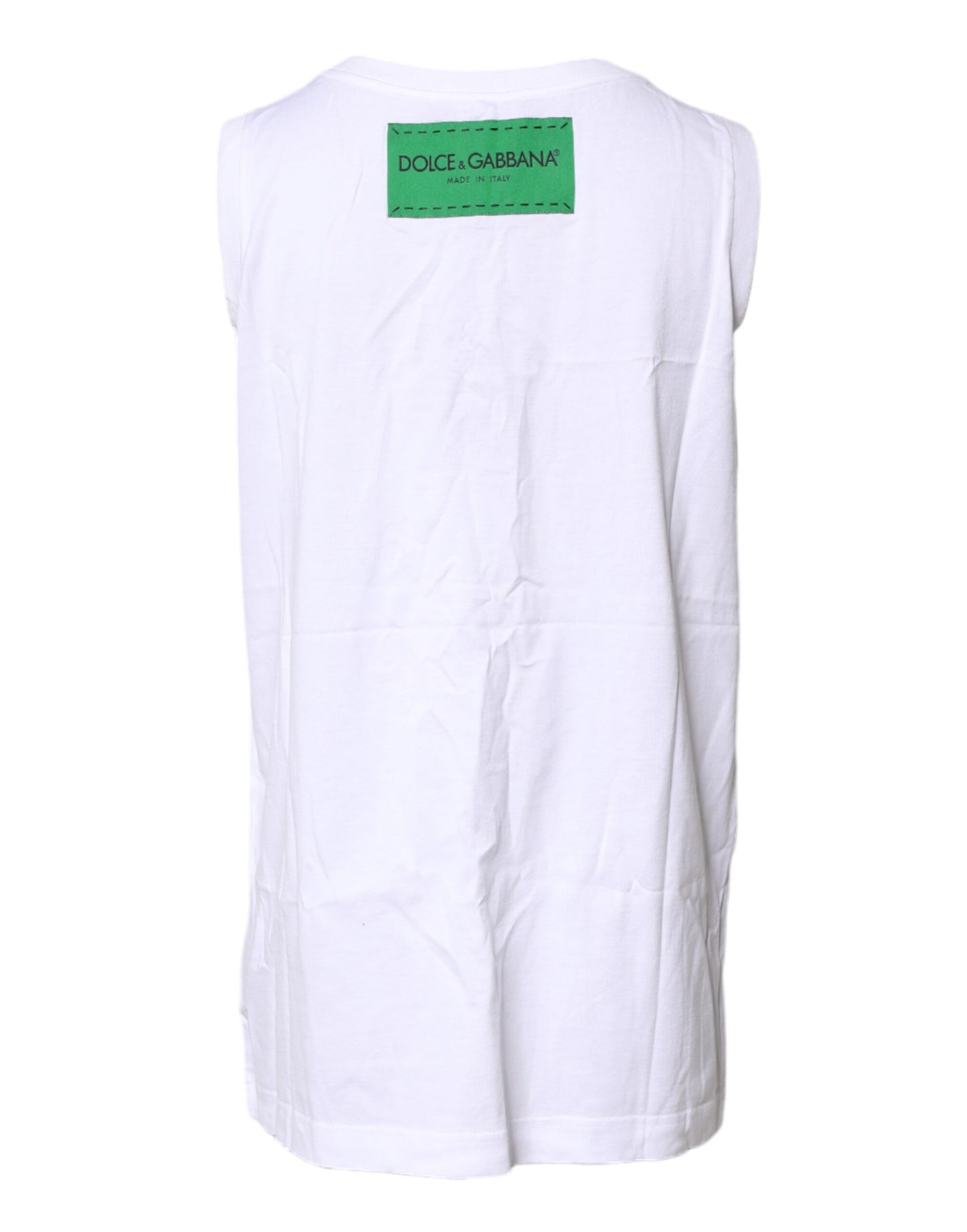 Camiseta sin mangas de algodón con estampado floral blanco de Dolce &amp; Gabbana
