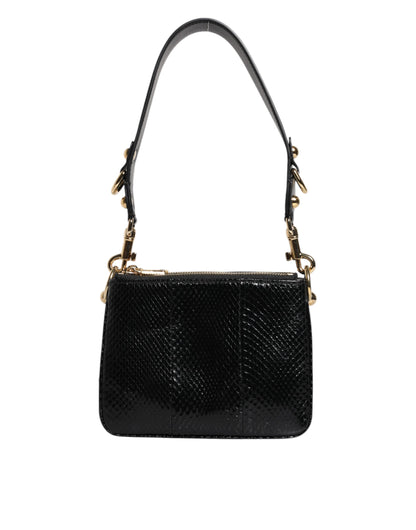 Bolso bandolera de piel exótica negra de Dolce &amp; Gabbana