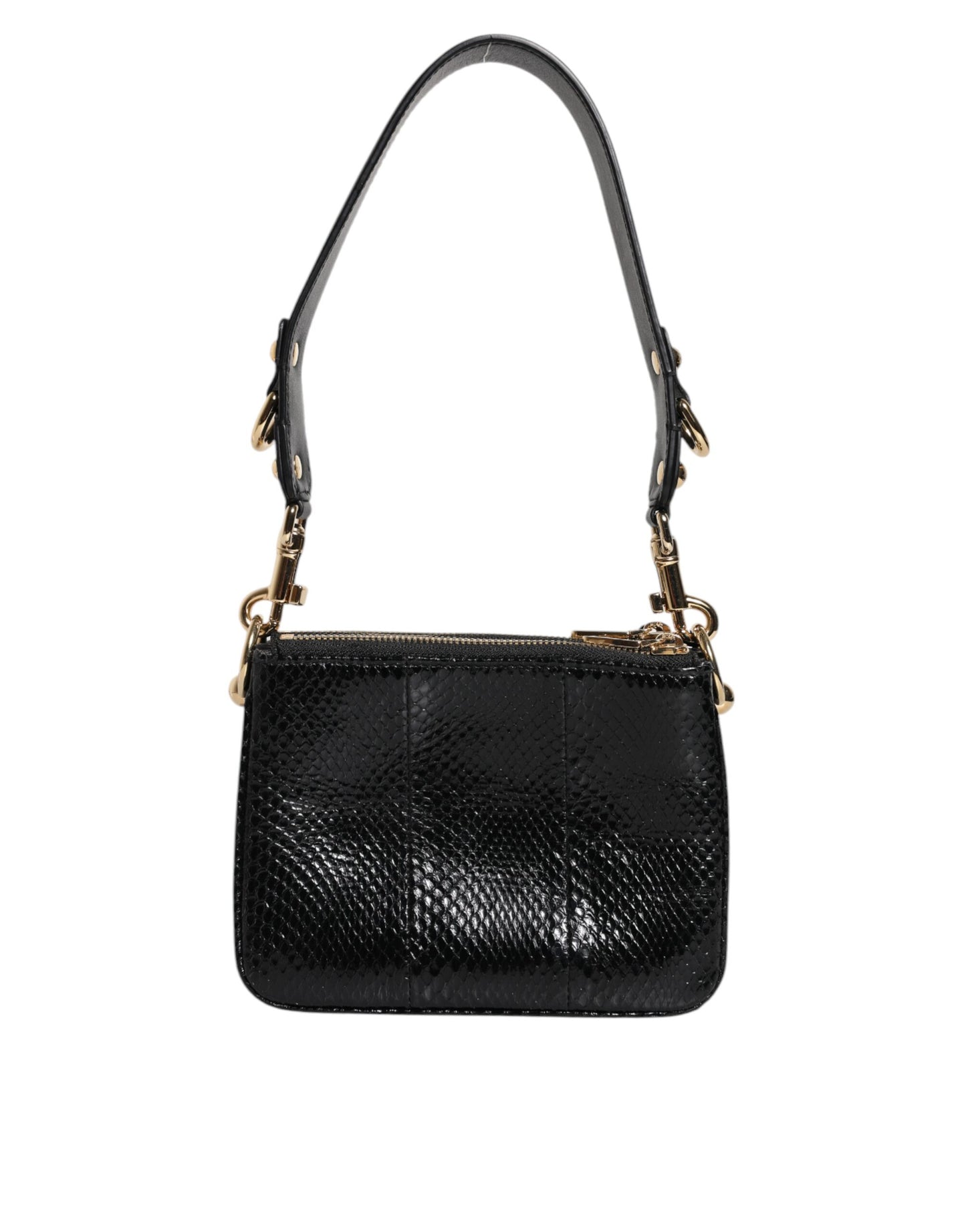 Bolso bandolera de piel exótica negra de Dolce &amp; Gabbana