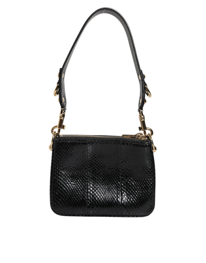 Bolso bandolera de piel exótica negra de Dolce &amp; Gabbana