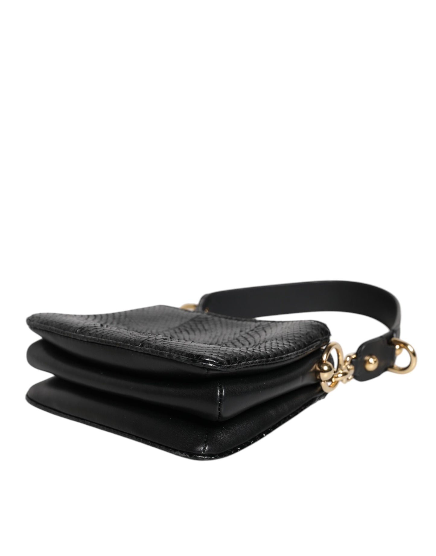 Bolso bandolera de piel exótica negra de Dolce &amp; Gabbana