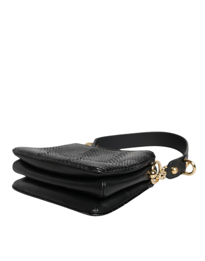 Bolso bandolera de piel exótica negra de Dolce &amp; Gabbana