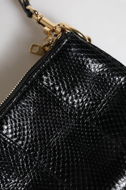 Bolso bandolera de piel exótica negra de Dolce &amp; Gabbana