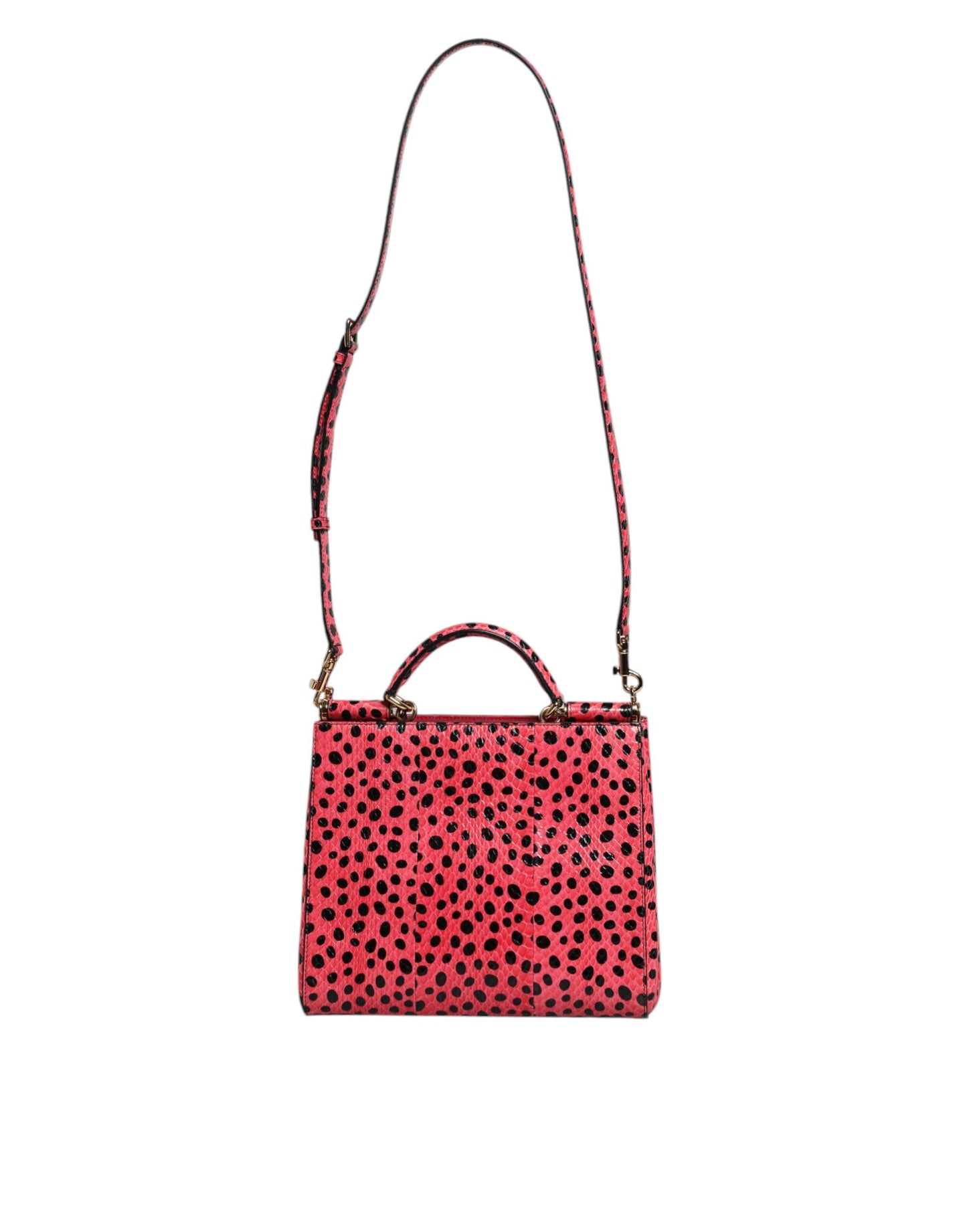 Bolso bandolera con asa superior de piel exótica rosa de Dolce &amp; Gabbana