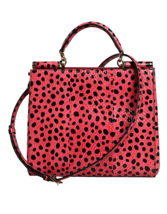 Bolso bandolera con asa superior de piel exótica rosa de Dolce &amp; Gabbana
