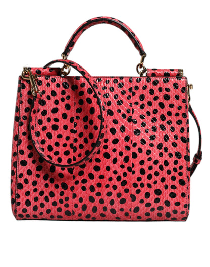 Bolso bandolera con asa superior de piel exótica rosa de Dolce &amp; Gabbana
