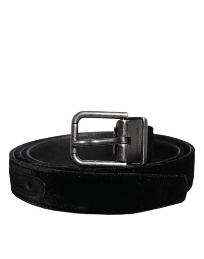 Cinturón clásico con hebilla metálica de cuero negro de Dolce &amp; Gabbana