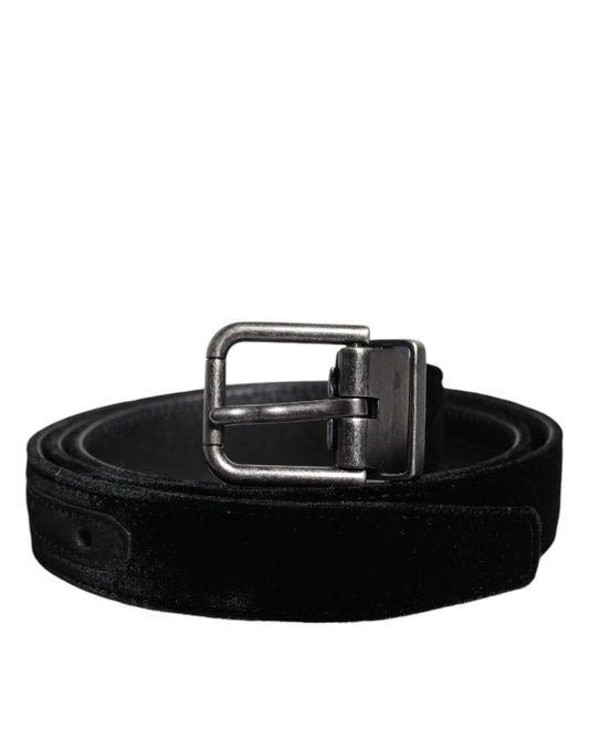 Cinturón clásico con hebilla metálica de cuero negro de Dolce &amp; Gabbana