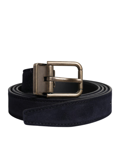 Cinturón clásico con hebilla metálica de piel de cabra negra de Dolce &amp; Gabbana