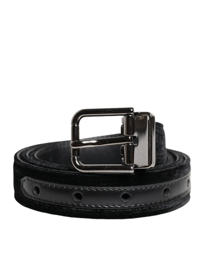 Cinturón clásico con hebilla metálica de cuero negro de Dolce &amp; Gabbana