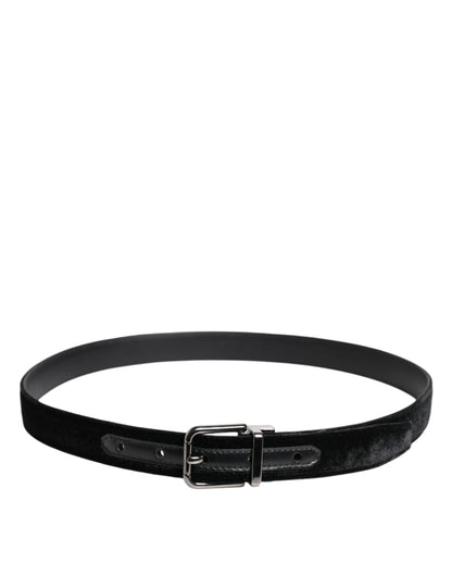 Cinturón clásico con hebilla metálica de cuero negro de Dolce &amp; Gabbana