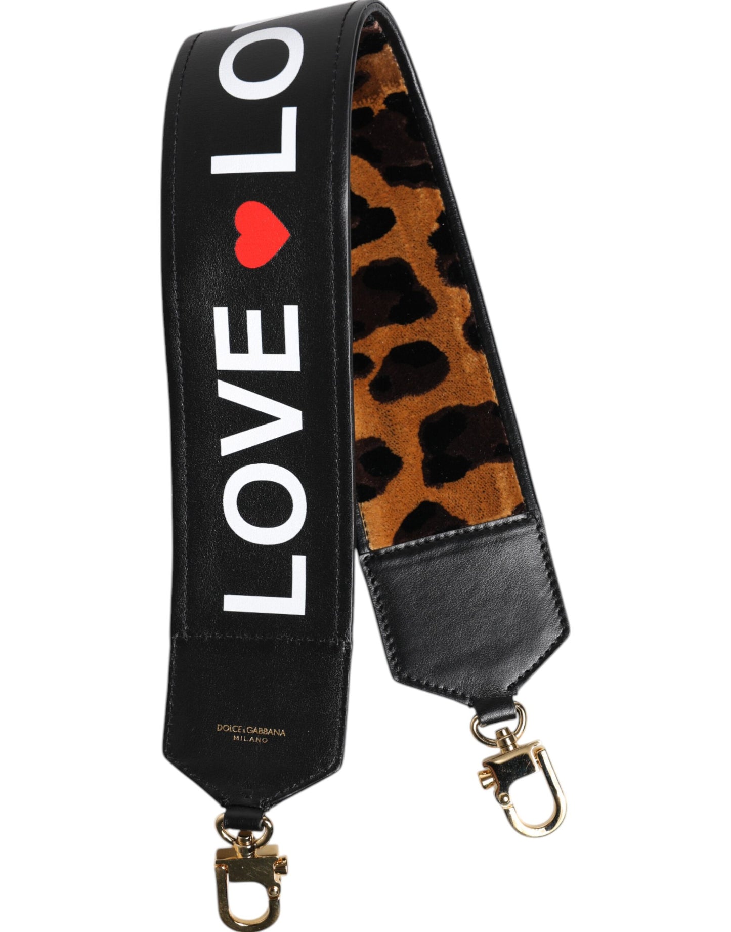 Dolce & Gabbana Multicolor Leopard Logo Love Bag Shoulder Strap