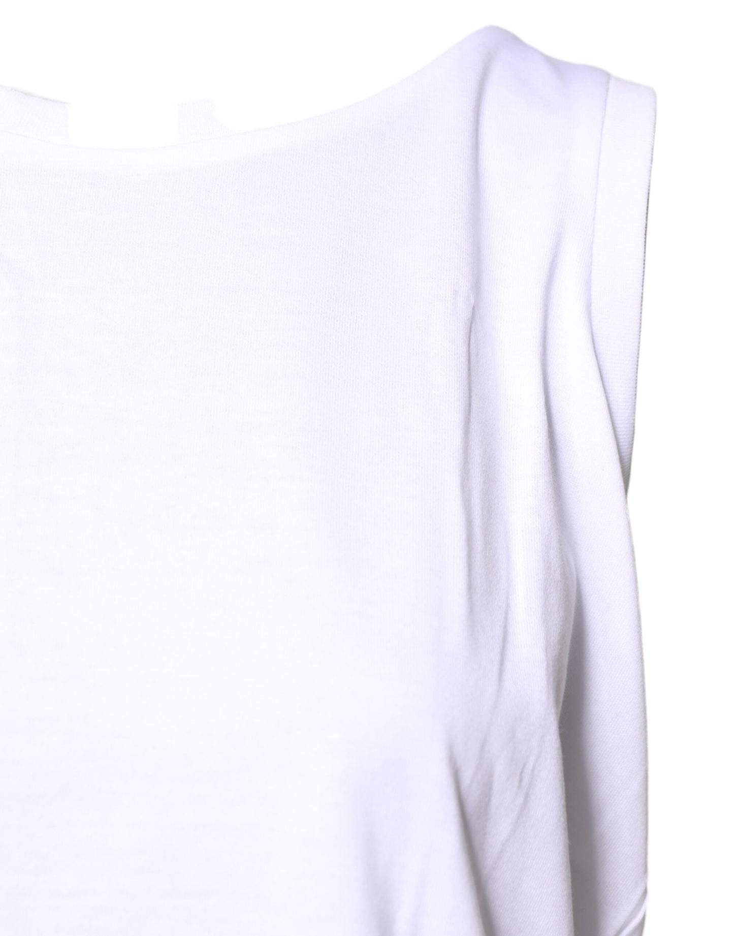 Dolce &amp; Gabbana Camiseta sin mangas de algodón blanca con cuello redondo