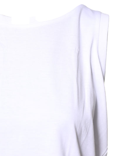 Dolce &amp; Gabbana Camiseta sin mangas de algodón blanca con cuello redondo