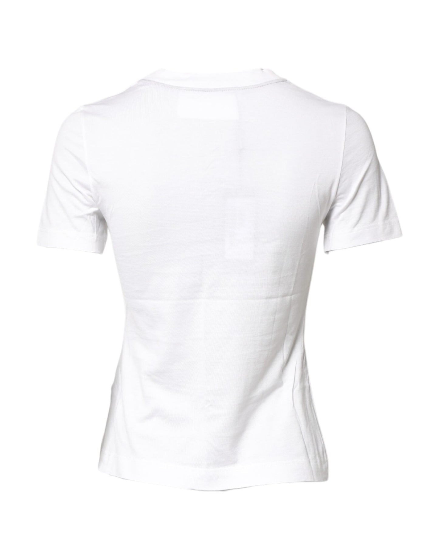 Dolce &amp; Gabbana White Cotton Graphic Print Crew Neck T-shirt