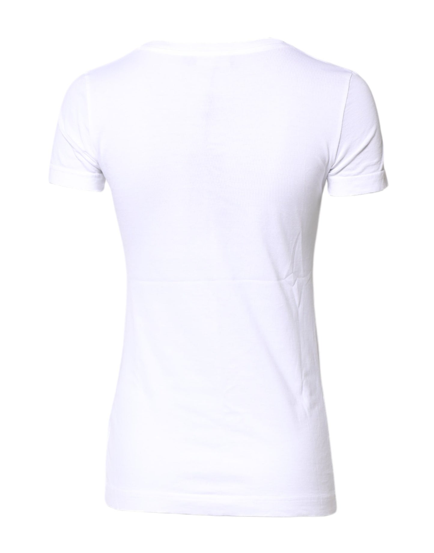 Camiseta blanca de algodón con cuello redondo y manga corta de Dolce &amp; Gabbana