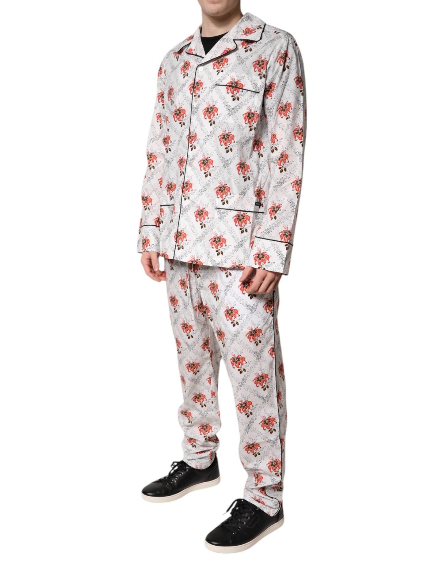 Pijama de algodón con estampado floral multicolor de Dolce &amp; Gabbana