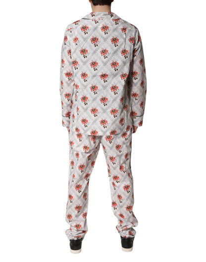 Pijama de algodón con estampado floral multicolor de Dolce &amp; Gabbana