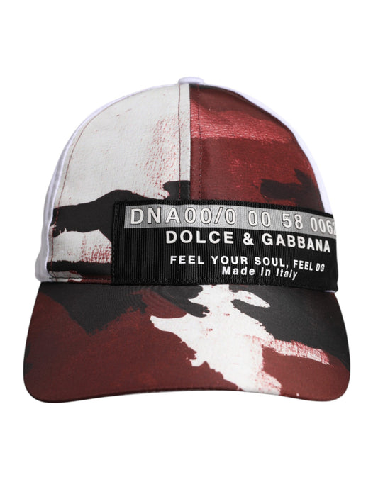 Dolce & Gabbana White Camouflage Print 6 Panels Baseball Cap