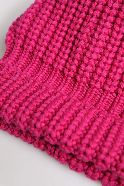 Dolce & Gabbana Pink Solid Wool Knitted Winter Beanie Hat