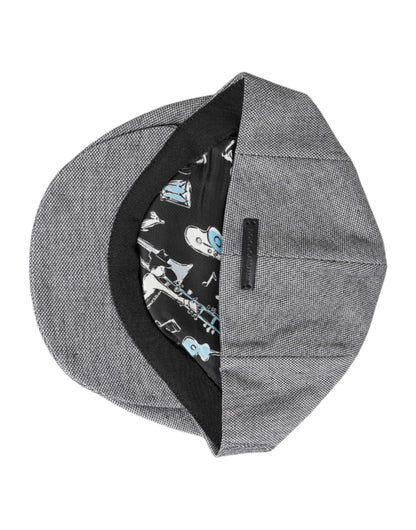 Dolce & Gabbana Gray Cotton Newsboy Capello Cabbie Hat